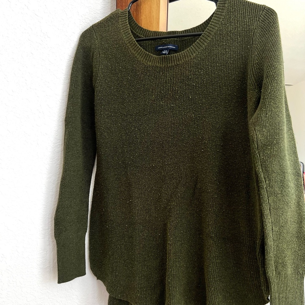 American Eagle Outfitters Forest Green Crew Neck Sweater